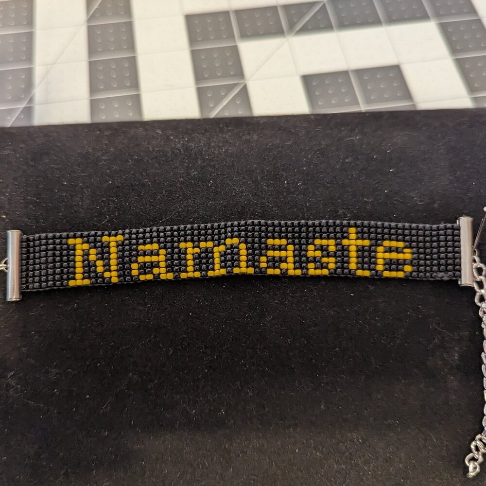 Black and yellow Namaste Bracelet